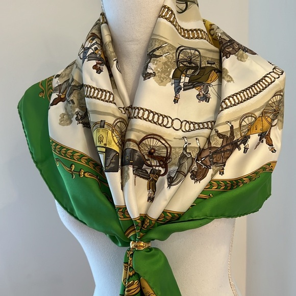 HERMES SILK SCARF 34”x34” La Promenade Comes with Box - Picture 12 of 14